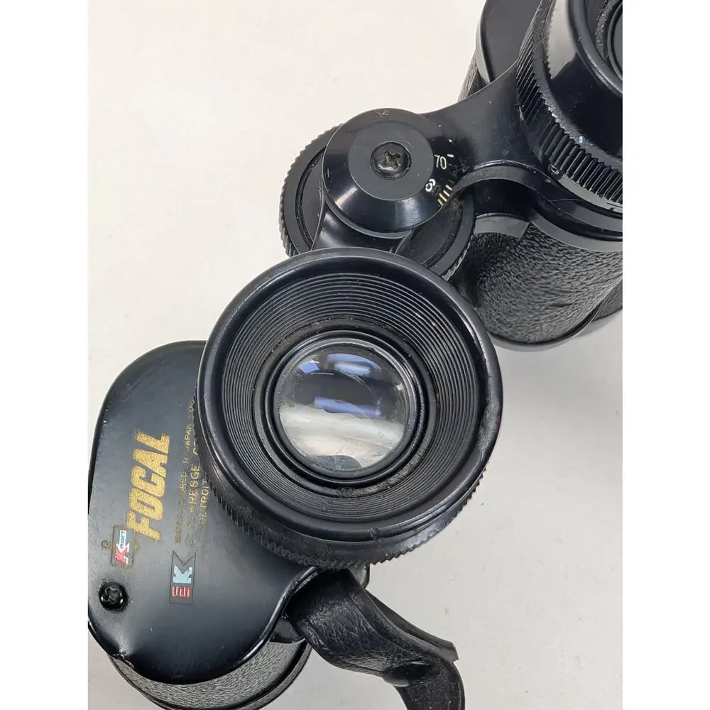 Vintage Focal 7x35 Binoculars Japan Special Coated Field 7° Kresge Detroit Strap